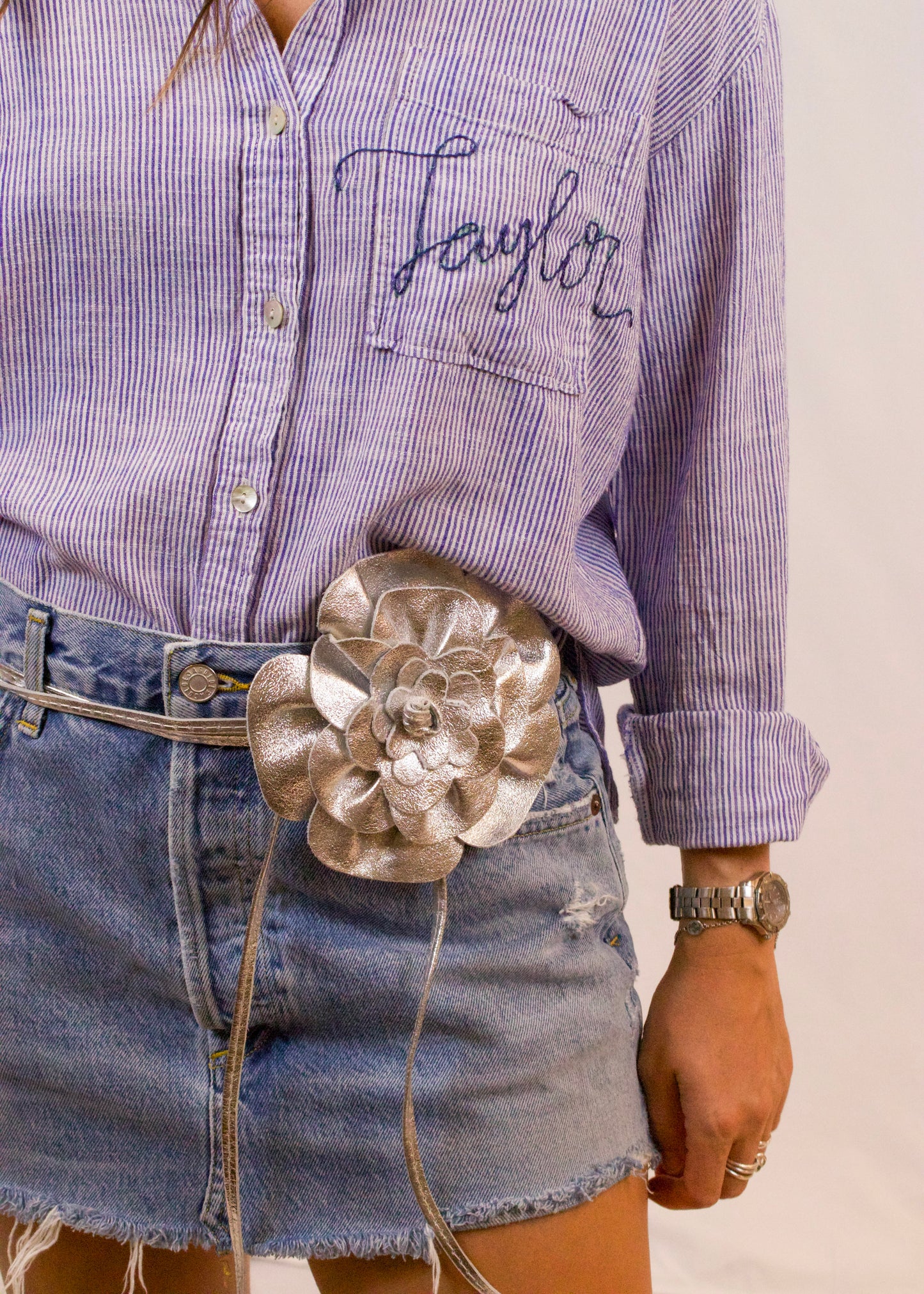 Beach Button Up- Vintage Navy