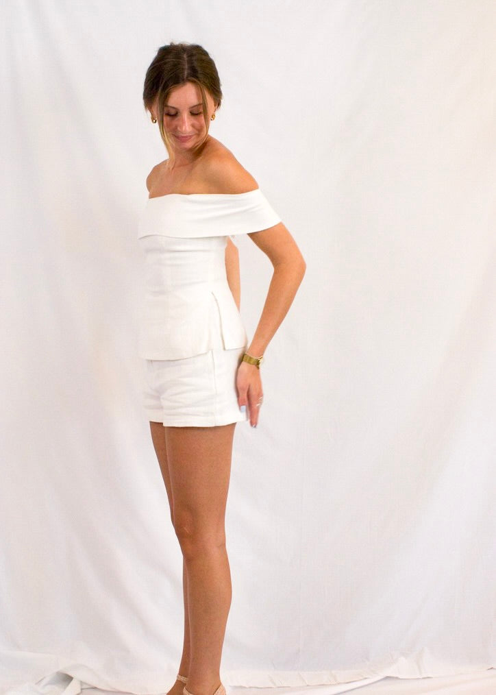 Lila Linen Top And Short Set