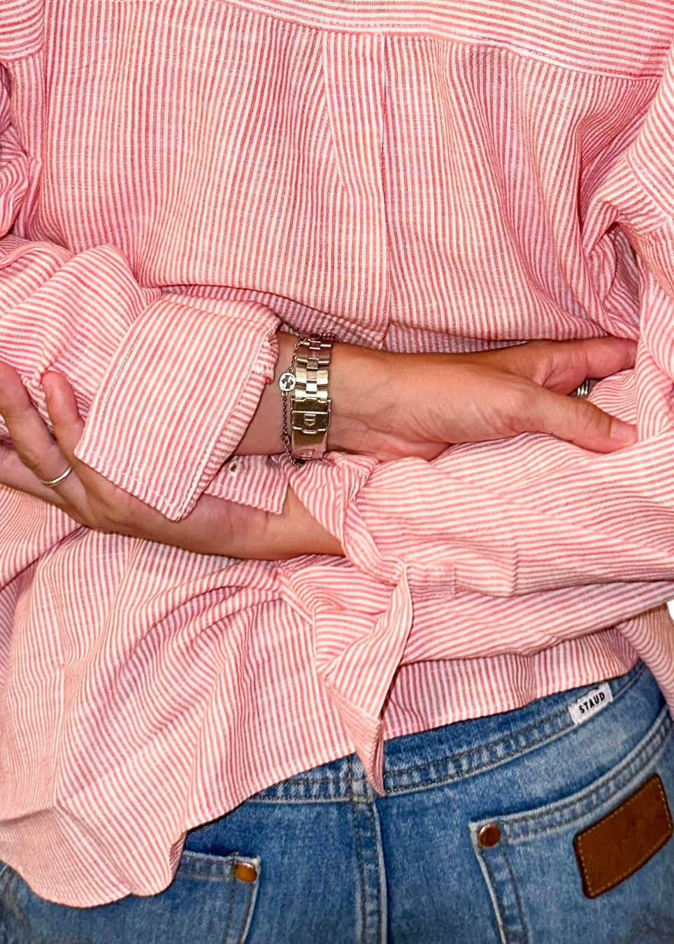 Beach Button Up- Vintage Red