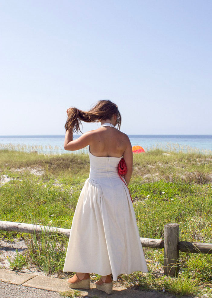 Greta Halter Maxi Dress- Ecru