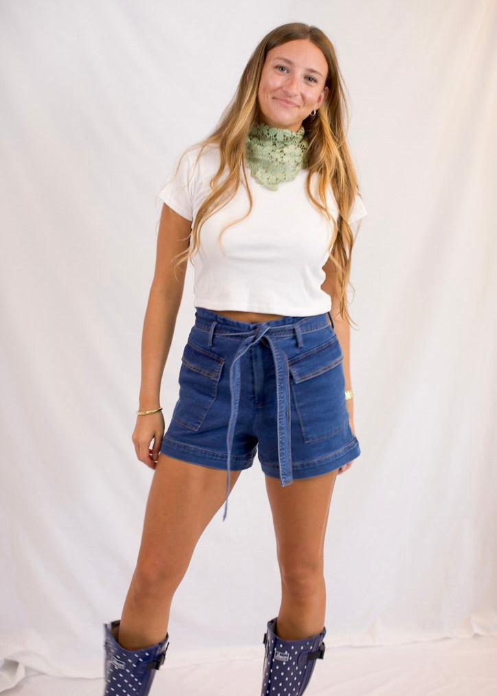Tied Up Denim Short