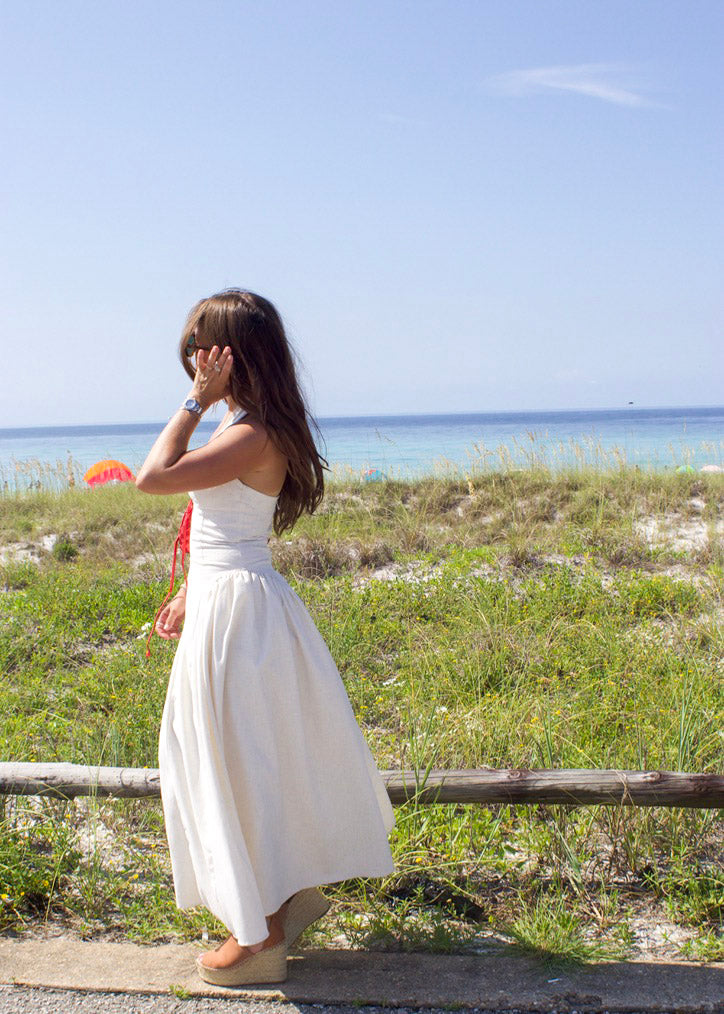 Greta Halter Maxi Dress- Ecru