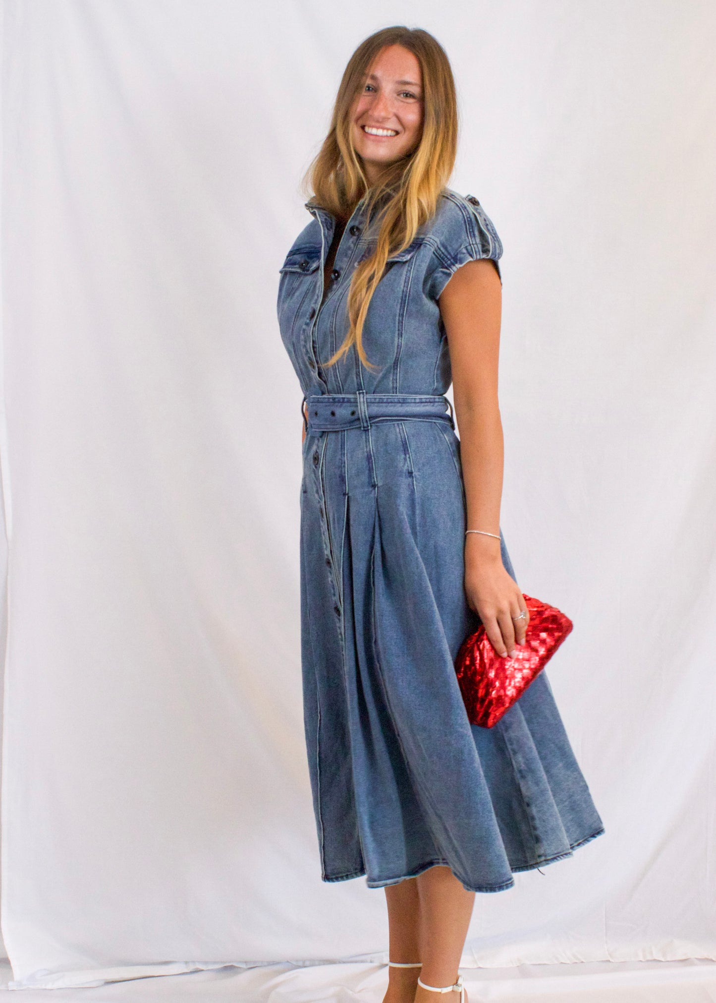 Dakota Denim Belted Dress