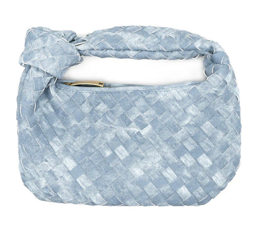 Woven Knot Mini Bag- Denim