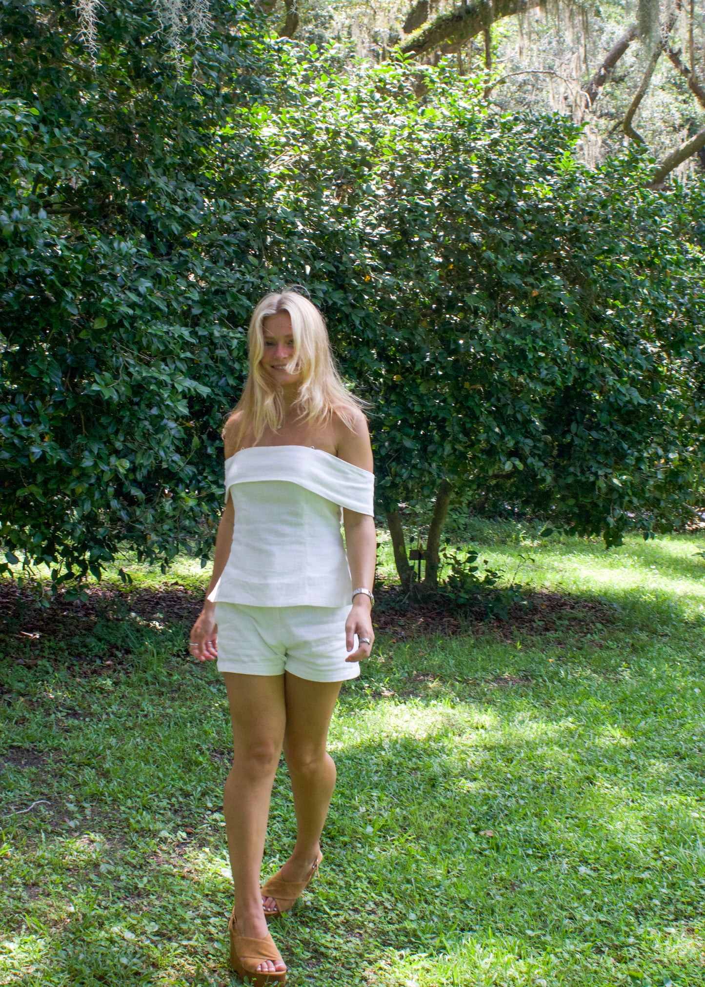 Lila Linen Top And Short Set