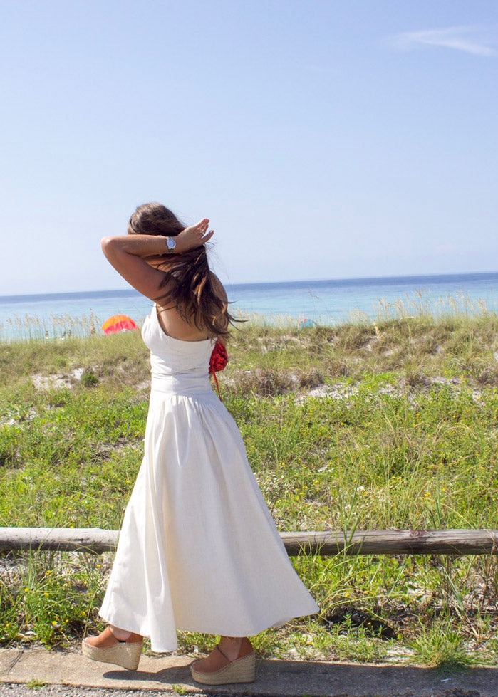 Greta Halter Maxi Dress- Ecru