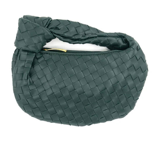 Woven Knot Mini Bag- Forrest Green