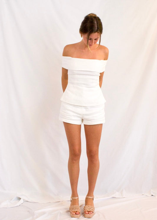 Lila Linen Top And Short Set