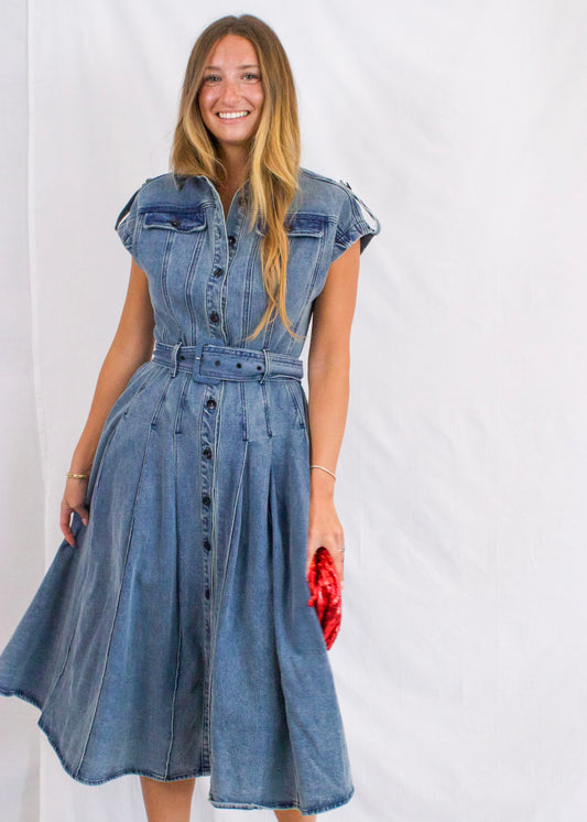 Dakota Denim Belted Dress
