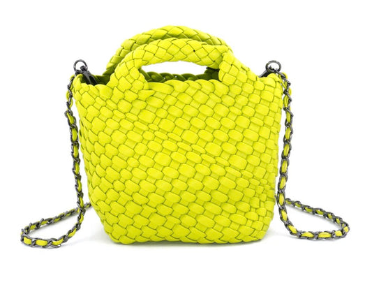 Woven Mini Crossbody- Lime