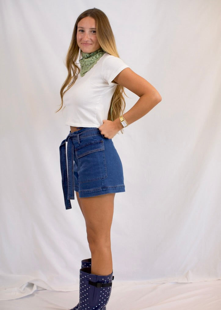 Tied Up Denim Short