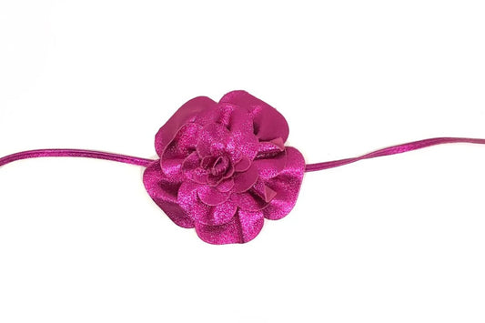 Pink Metallic Flower Belt