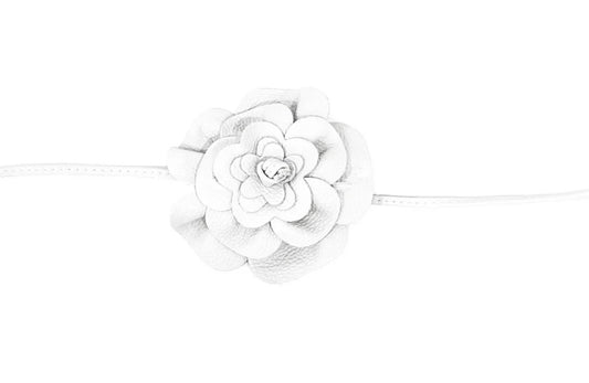 Silver Metallic Flower Belt